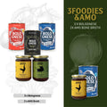 Tasting Box Foodies & Amo: three cans of Bolognese and two jars of Amo Bone Broth