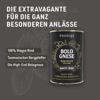 Can of Bolognese Wagyu Nero from the Manufaktur Edition against a dark grey background