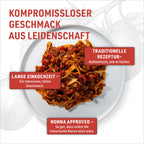 Plate of wide ribbon pasta with Bolognese, seen from above