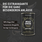 Can of Bolognese Wagyu Nero from the Manufaktur Edition against a dark grey background